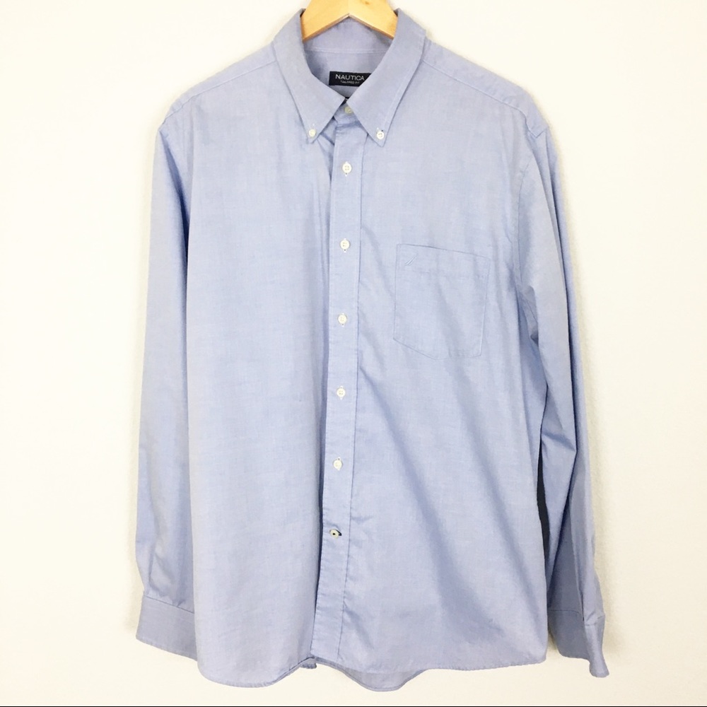 NAUTICA Blue Dress Shirt XL